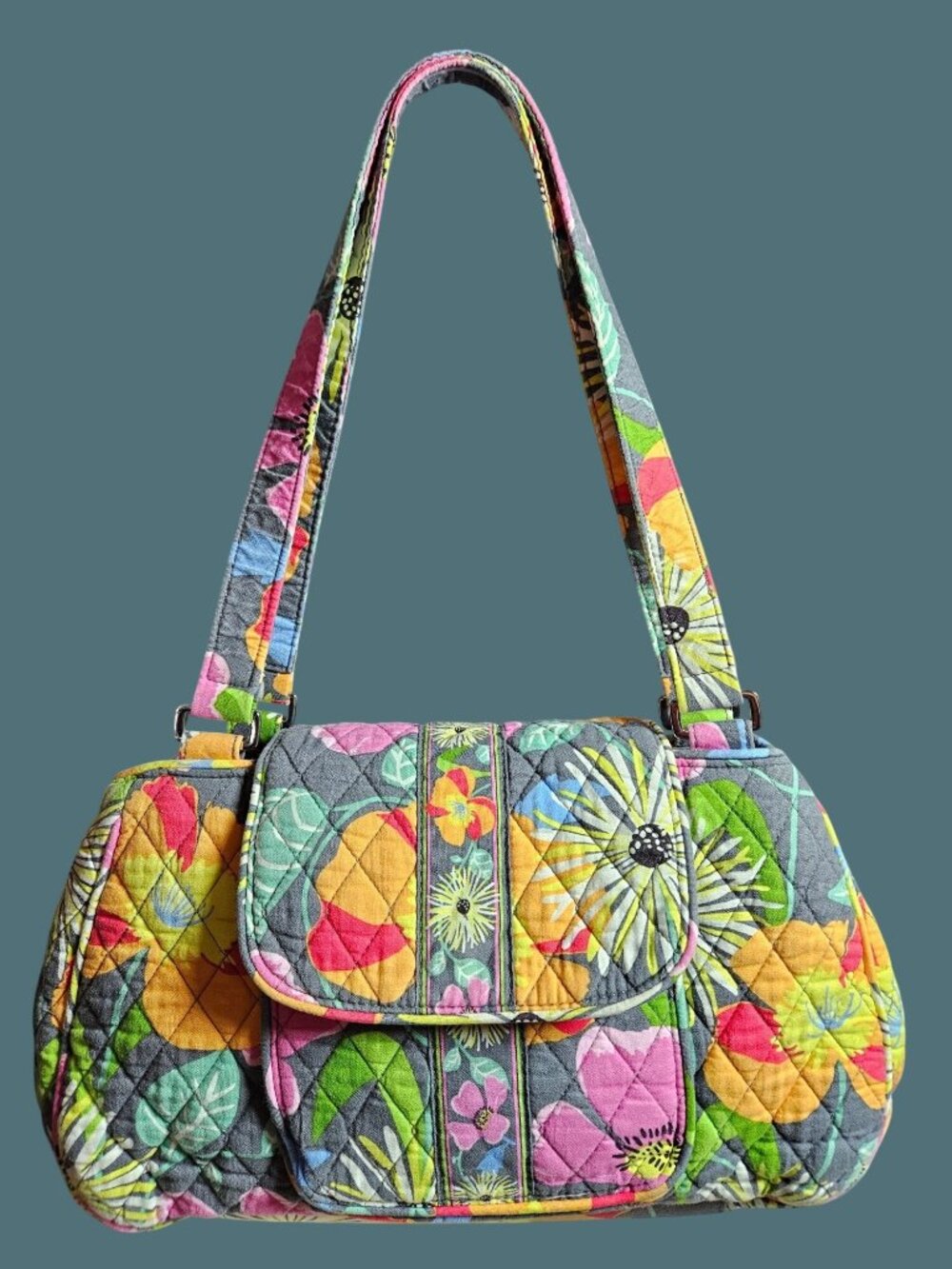 Vera Bradley Jazzy Blooms Multiple Compartment Shoulder Bag